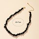 Natural Obsidian Chips Beaded Necklace(NJEW-FZ00002)-1