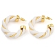 Brass & PU Leather Twist Stud Earrings(EJEW-K293-19G-01)-1