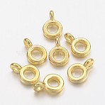 Tibetan Style Hangers, Bail Beads, Rondelle, Golden, Cadmium Free & Nickel Free & Lead Free, 6.5x2mm, Hole: 2mm, Inner Diameter: 3mm(TIBEP-LF11130Y-G-FF)