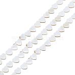 3 Strands Natural Freshwater Shell Beads Strands, Heart, Creamy White, 10.5x10.5x3mm, Hole: 1mm(SHEL-HS0001-12)