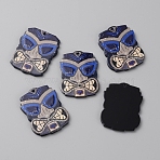 Acrylic Pendants, Royal Blue, 35.5x29x2mm, Hole: 1.8mm(MACR-WH0010-08A)