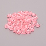 Transparent Acrylic Beads, with Enamel, Heart, Pink, 6.5x6.5x4.5mm, Hole: 1mm, 100pcs/bag(TACR-TAC0001-05A)