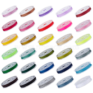 Elite 30 Rolls 30 Colors Nylon Thread, Chinese Knot Cord, Round, Mixed Color, 0.8mm, about 7.65~9.84 yards(7~9m)/roll, 1 roll/color(NWIR-PH0002-17)
