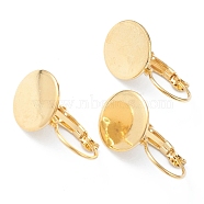 304 Stainless Steel Leverback Earring Findings, with Flat Round Setting for Cabochon, Real 18K Gold Plated, 22x12x11.5mm, Pin: 0.8mm(X-KK-H152-08B-G)