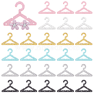 Elite 30Pcs 6 Colors Acrylic Earring Display Accessories, with Glitter Powder, for Earring Organizer Holder, Clothes Hanger Shape, Mixed Color, 3.95x5.45x0.3cm, Hole: 2mm, 5pcs/color(EDIS-PH0001-74)