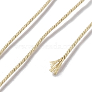Polyester Twisted Cord, Round, for DIY Jewelry Making, Pale Goldenrod, 1mm, about 49.21 Yards(45m)/Roll(OCOR-G015-01A-10)