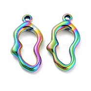 304 Stainless Steel Pendants, Heart Charms, Rainbow Color, 20.5x10.5x3mm, Hole: 1.4mm(STAS-I202-23RC)