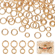240Pcs 2 Styles Brass Open Jump Rings, Long-Lasting Plated, Twisted Ring, Real 18K Gold Plated, 18 Gauge, 6~8x1mm, Inner Diameter: 4~6mm, 120pcs/style(KK-BBC0002-75)