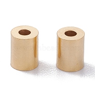 Brass Cord Ends, End Caps, Long-Lasting Plated, Column, Real 24K Gold Plated, 6x4.5mm, Hole: 1.8mm, Inner Diameter: 4mm(KK-D002-02D-G)