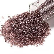TOHO Round Seed Beads, Japanese Seed Beads, (26) Silver Lined Light Amethyst, 11/0, 2.2mm, Hole: 0.8mm, about 1110pcs/bottle, 10g/bottle(SEED-JPTR11-0026)