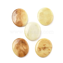 Natural Topaz Jade Cabochons, Flat Oval, 44.5~45x37.5~38x6~7mm(G-A258-01G)