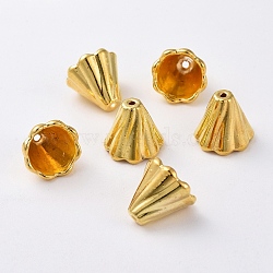 Tibetan Style Bead Caps, Golden,Cadmium Free & Lead Free, 13x12mm, Hole: 2mm, Inner Diameter: 10mm(EA10181Y-G)