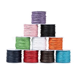Waxed Cotton Cord, Mixed Color, 1mm, about 27.34 yards(25m)/roll(YC-D002-M)