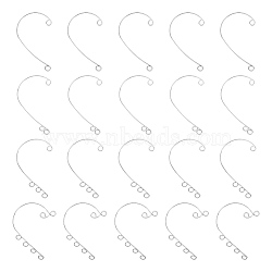 120Pcs 4 Style 316 Stainless Steel Ear Cuff Findings, Climber Wrap Around Non Piercing Earring Findings with Horizontal Loops, Stainless Steel Color, 55~59x36~46x0.5mm, Hole: 4mm, 30Pcs/style(STAS-UN0043-28)