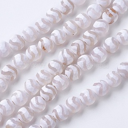 Natural Grade A Agate Beads Strands, Dyed & Heated, Round, Faceted, White, 10mm, Hole: 1.2mm, about 37pcs/strand, 14.9 inch(38cm)(G-G752-01-10mm)