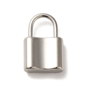 304 Stainless Steel Pendants, Padlock Charms, Stainless Steel Color, 20x13x5mm, Hole: 7x7mm