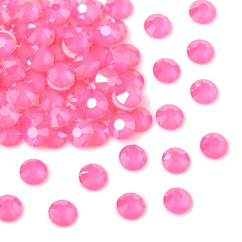 Preciosa&reg MAXIMA Crystal No Hotfix Flatback Stones, Czech Crystal, Lacquer Foiling, Round(438 11 615 Chaton Rose), 00030 475 Crystal Neon Pink, SS10(2.7~2.9mm)