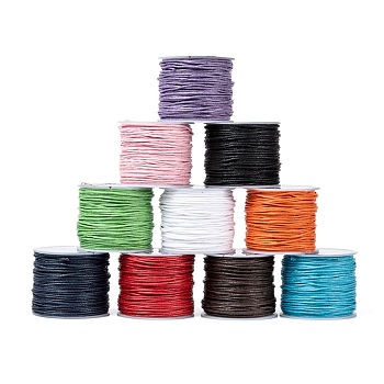 Waxed Cotton Cord, Mixed Color, 1mm, about 27.34 yards(25m)/roll