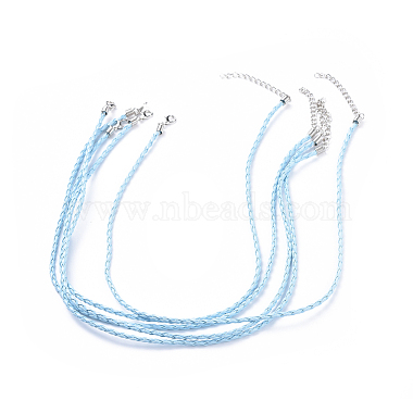 3mm LightSkyBlue Imitation Leather Necklace Making