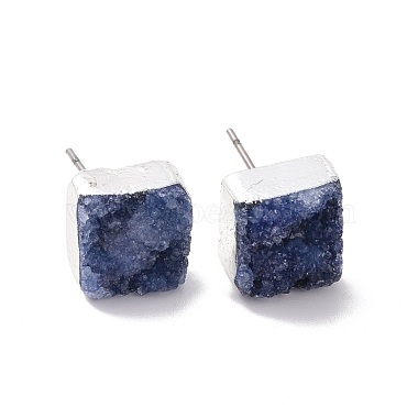 Natural Dyed Druzy Quartz Stud Earrings(EJEW-P166-A02)-2