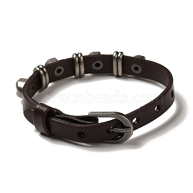 bracelet rivets tête de mort en alliage(BJEW-C037-03B)-4