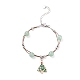 Christmas Tree Enamel Charm Bracelet with Natural Green Aventurine Beaded(BJEW-TA00120-01)-1