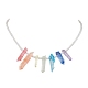 Dyed Natural Crackle Quartz Crystal Bullet Bib Necklaces(NJEW-JN04619)-1