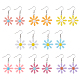8 Pairs 8 Colors Daisy Flower Resin Dangle Earrings(EJEW-AN0001-35)-1