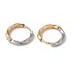 Twist Ring Ion Plating(IP) 304 Stainless Steel Two Tone Hoop Earrings for Women(EJEW-L287-060GP)-2