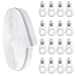 Garment Accessories, Nylon Zip-fastener Component Sets, Zipper & Alloy Zipper Puller, White, 1-1/4 inch(32mm)(SENE-GA0001-01)