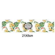 Handmade Soap Paper Tag, Both Sides Coated Art Paper Tape with Tectorial Membrane, Rectangle with Leaf/Flower Pattern & Word, for Soap Packaging, Light Khaki, 210x50mm(DIY-WH0243-073)