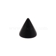 Wooden Finger Ring Display Stands, Cone Shaped, Black, 3x3cm(RDIS-WH0001-20A)