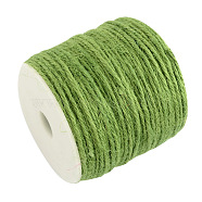 Colored Jute Cord, Jute String, Jute Twine, 3-Ply, for Jewelry Making, Yellow Green, 2mm, about 109.36 yards(100m)/roll(OCOR-R008-2mm-001)