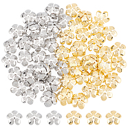 100 Pcs 2 Colors 304 Stainless Steel Bead Caps, 5-Petal, Flower, Mixed Color, 11x11x3mm, Hole: 1.6mm, 50pcs/color(STAS-UN0054-96)