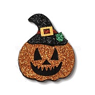 Halloween Imitation Leather Pendants, Pumpkin, 42x34x3mm, Hole: 2mm(FIND-K017-02I-01)