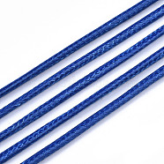 Waxed Polyester Cords, for Jewelry Making, Blue, 1.5mm, about 10m/roll(X-YC-R004-1.5mm-08)