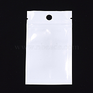 Pearl Film Plastic Zip Lock Bags, Resealable Packaging Bags, with Hang Hole, Top Seal, Rectangle, White, 10x6cm, inner measure: 7x5cm(OPP-R003-6x10)