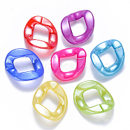 Imitation Jelly Acrylic Linking Rings, Quick Link Connectors, for Curb Chains Making, Twist, Mixed Color, 40x33.5x10mm, Inner Diameter: 22.5x18mm(OACR-S036-002B-E)