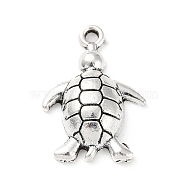 Tibetan Style Alloy Pendants, Sea Turtle Charm, Antique Silver, 18.5x13x4mm, Hole: 1.5mm, about 595pcs/500g(PALLOY-P293-079AS)