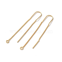 Alloy Stud Earring Findings, Ear Threads, with 925 Sterling Silver Pins & Horizontal Loops, Golden, 50mm, Hole: 1.8mm, Pin: 0.7mm(FIND-WH0110-381G)