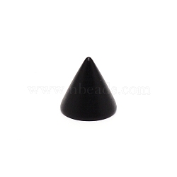 Wooden Finger Ring Display Stands, Cone Shaped, Black, 3x3cm(RDIS-WH0001-20A)