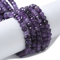 Dyed Natural Malaysia Jade Rondelle Beads Strands, Faceted, Indigo, 4x2~3mm, Hole: 1mm, about 110~115pcs/strand, 14 inch(G-E316-2x4mm-65)