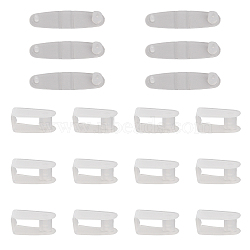 50Pcs Plastic Buckle Button Keychain, PP Clip Folding Ornament Key Chain Accessories, White, 36x9x5mm, Hole: 1.4mm, Pin: 2mm(AJEW-CA0003-68)