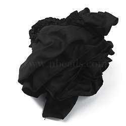 Cotton Pleated Ribbon, Wave Edge Ribbon, Clothes Accessories, Black, 3-3/8 inch(85mm)(OCOR-WH0078-66B)