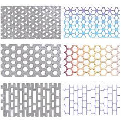 Rhombus Rectangle Hexagon Carbon Steel Cutting Dies Stencils, for DIY Scrapbooking, Photo Album, Decorative Embossing Paper Card, Stainless Steel Color, 130x70x0.8mm, 3pcs/set(DIY-WH0490-003)