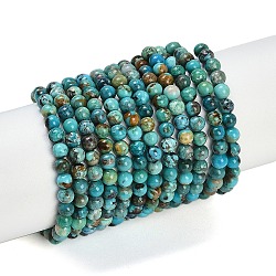 Natural HuBei Turquoise Beads Strands, Round, 3~3.5mm, Hole: 0.5mm, about 148pcs/strand, 15.75''(40cm)(G-M411-A02-01)