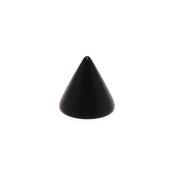 Wooden Finger Ring Display Stands, Cone Shaped, Black, 3x3cm