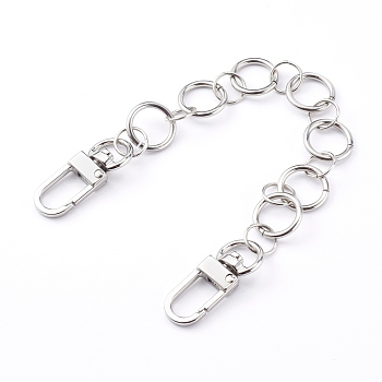 Iron & 304 Stainless Steel Bag Extender Chains, with Zinc Alloy Swivel Clasps, for Bag Strap Extender Replacement, Platinum, 20.8cm