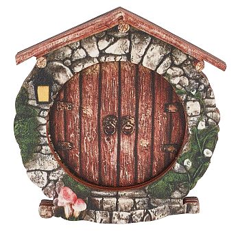 Wood Door Display Decorations, Miniature Fairy Door for Tree, for Home, Garden Decorations, Door, Colorful, 98x93x9mm