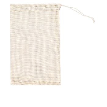 Cotton Storage Pouches, Drawstring Bags, Rectangle, Antique White, 45x29cm